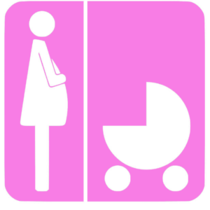 cartello per parcheggio rosa per donne incinte o con bimbi fino 18 mesi