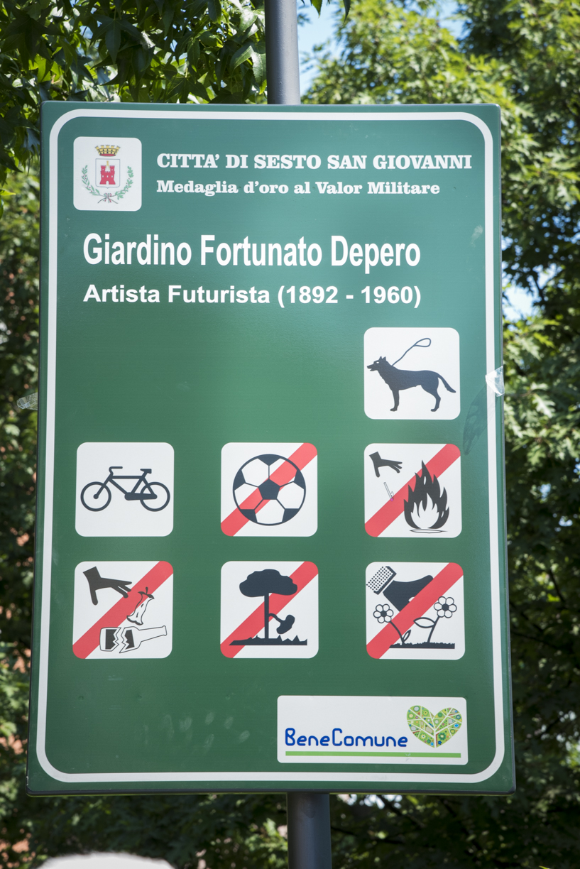 cartello giardino Fortunato Depero