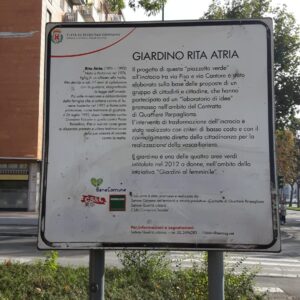 Piazzetta verde Pisa Cantore dedicata a Rita Atria