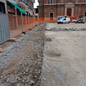 lavori piazza Petazzi novembre 2023