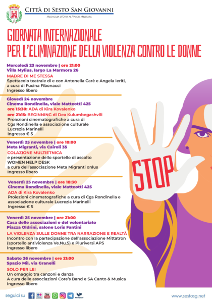 manifesto giornata contro la violenza sulle donne 2022