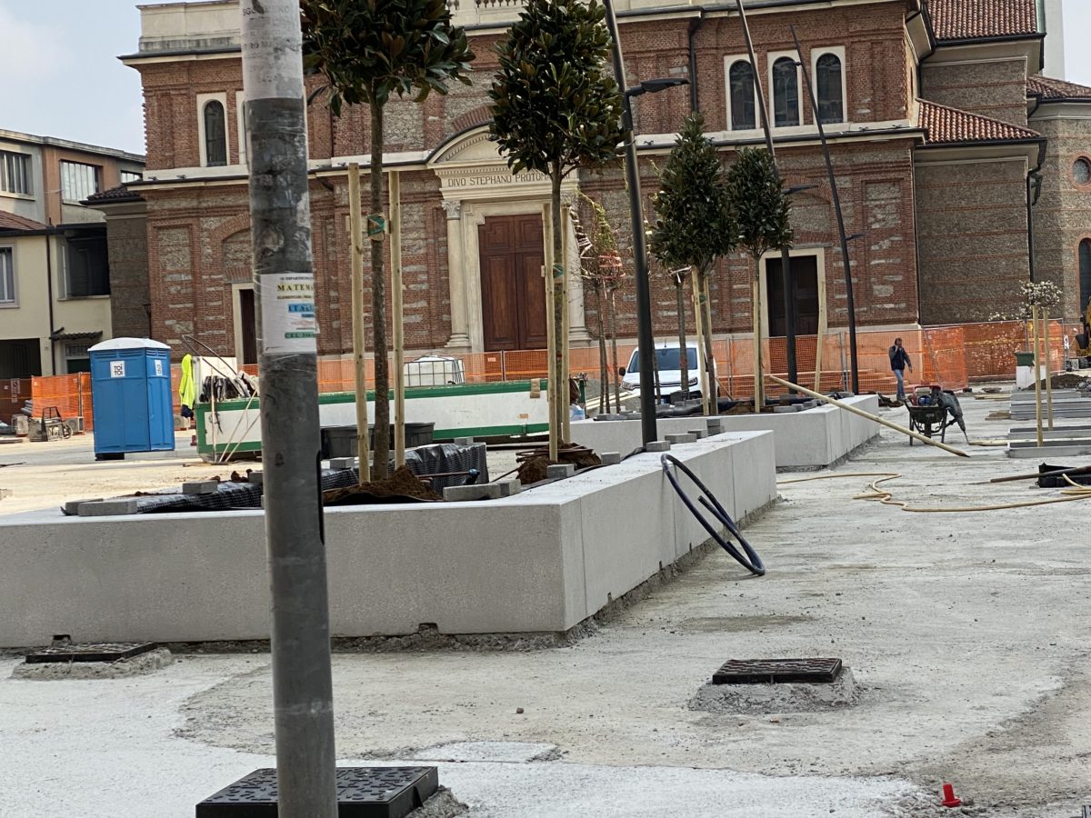 aggiornamento lavori piazza Petazzi 20 marzo 2023
