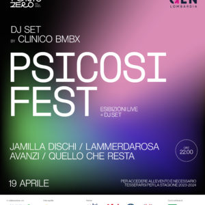 Locandina "Psicosi fest" Punto zero e AGA - aprile 24