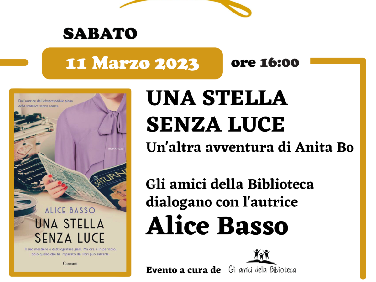 Libri in Villa - Alice Basso - marzo 2023
