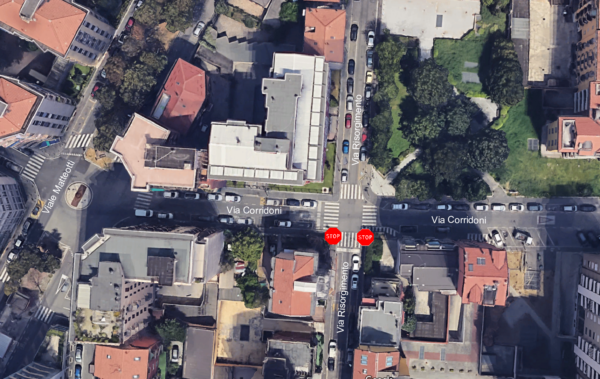 Incrocio vie Corridoni-Risorgimento: installazione nuovo semaforo