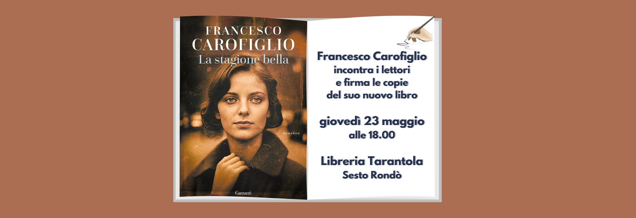 Francesco Carofiglio incontra i lettori alla libreria Tarantola