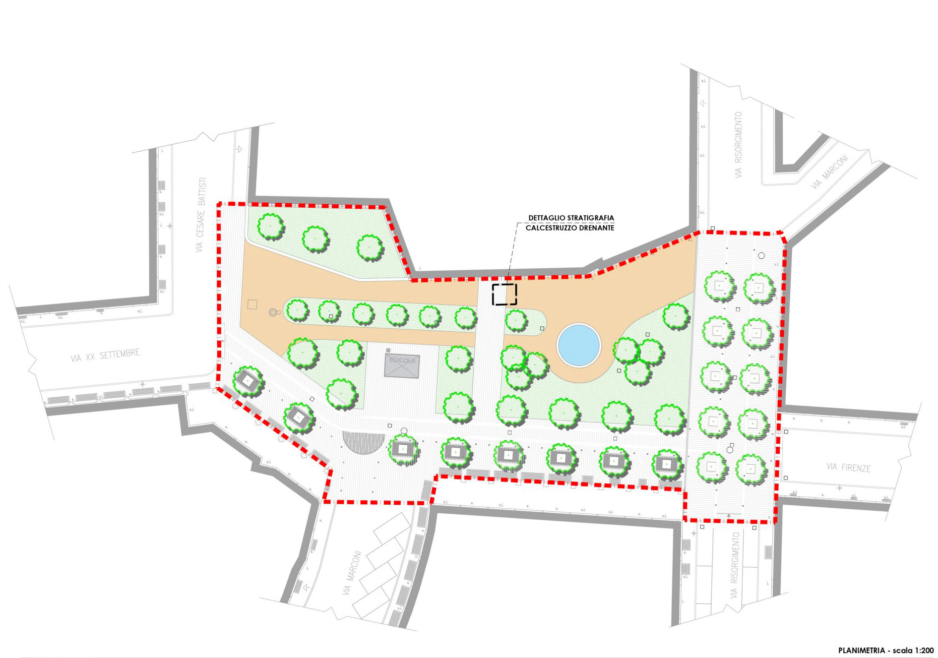 riqualificazione piazza Trento e Trieste - planimetria