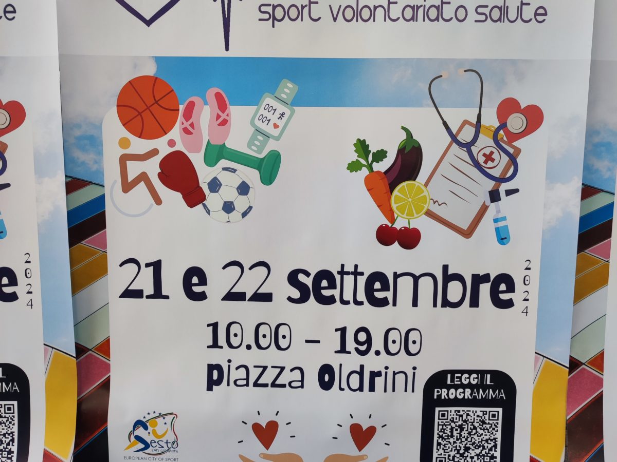 Festa sport, volontariato e salute sabato 21 settembre 2024