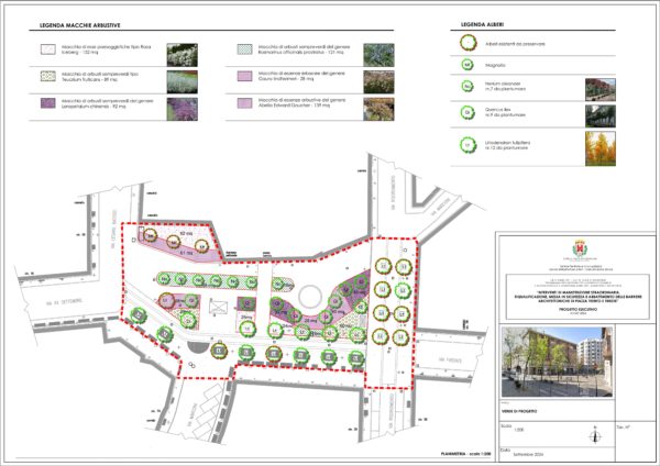 riqualificazione piazza Trento e Trieste - progetto del verde