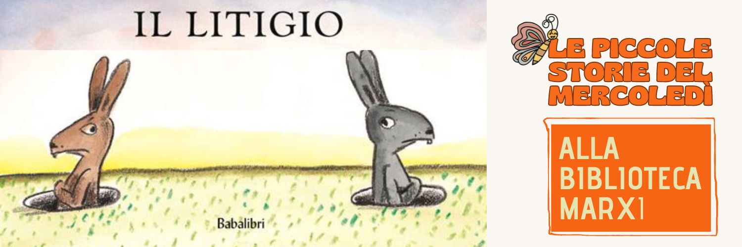 copertina del libro con due coniglietti girati l'uno di schiana all'altro