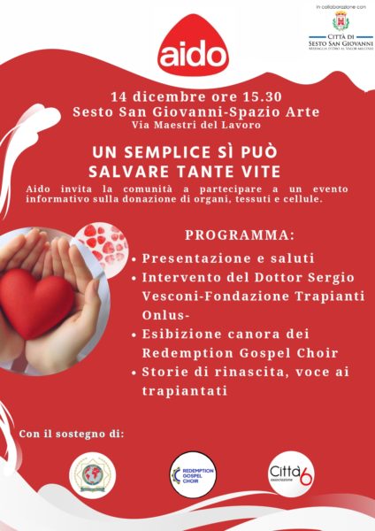 Evento Aido per sensibilizzare la donazione degli organi