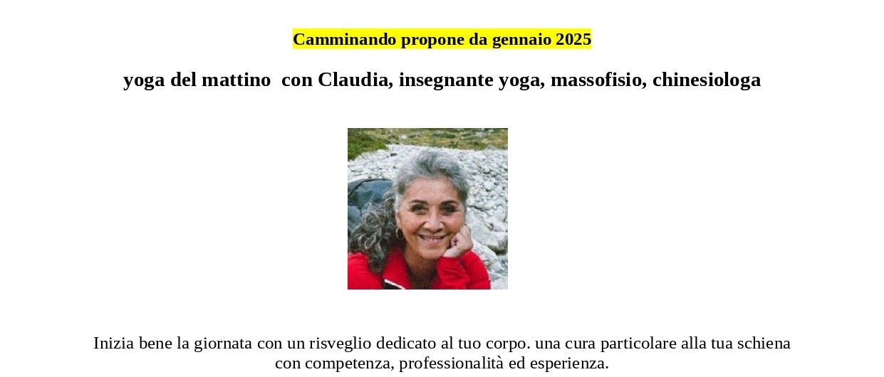 yoga del mattino associazione camminando